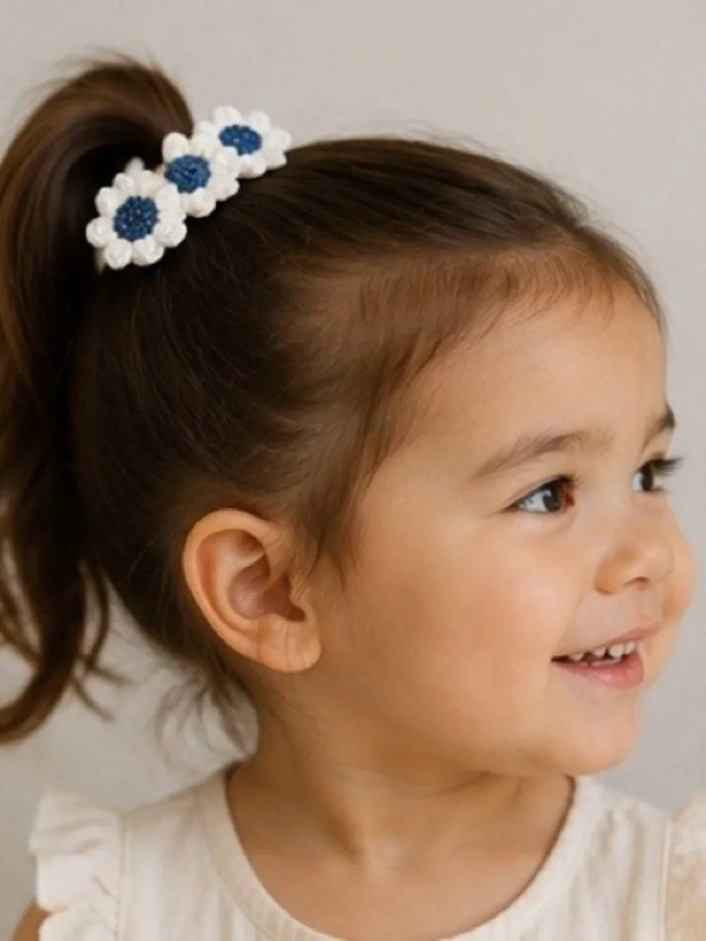 Handmade Crochet Flower Hair Clip for Girls/Toddlers
